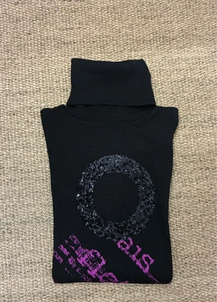 Pull Col Roulé Promod Noir - Sequins & Imprimé Violet Taille S, marque: Promod, état: Très bon état, taille: S / 36 / 8, 8,00 €, 9,10 € Protection acheteurs (Pro) incluse