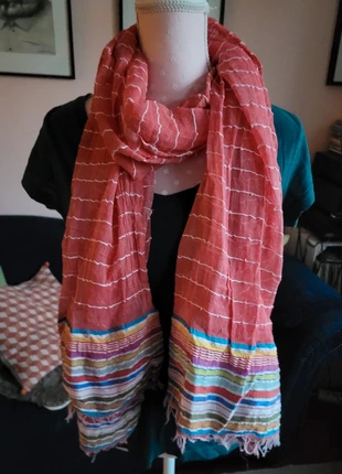 Baumwollschal aus Äthiopien neu Pfirsichfarben, brand: Handarbeit, condizioni: Nuovo senza cartellino, €8.00, €9.10 include la Protezione acquisti