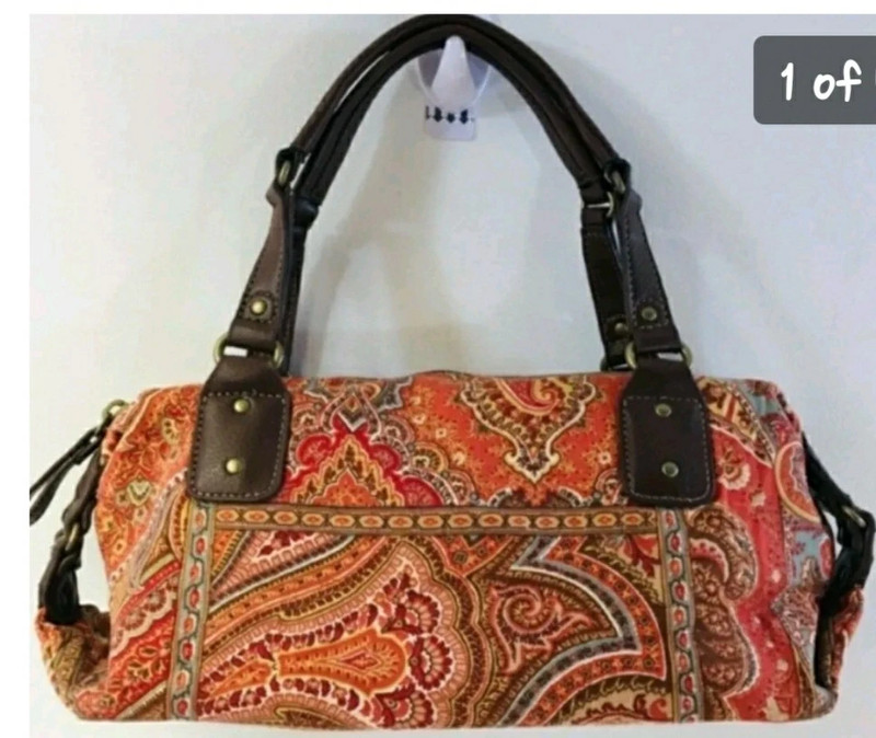 Leather ever so pretty floral summer handbag - brand new - Vinted