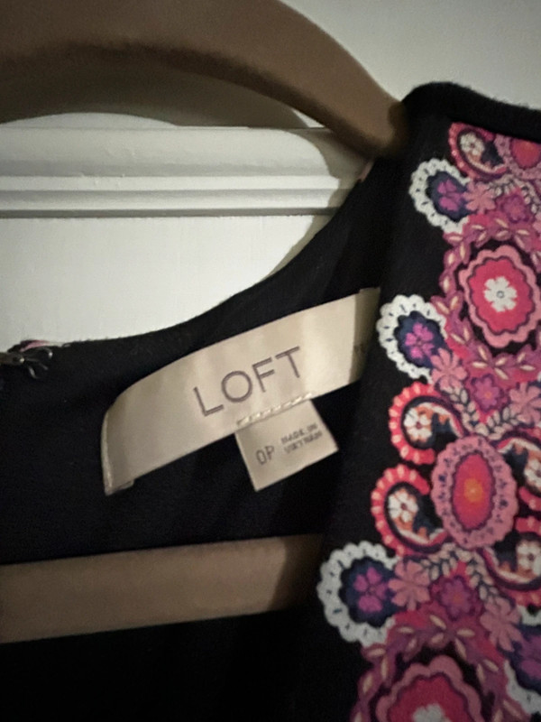 Black flowered Loft dress 3