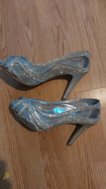 Silver wedge heels for prom shop