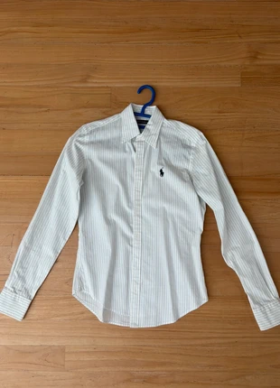 Ralph Lauren Sport striped shirt white/blue, marque: Ralph Lauren Sport, état: Neuf sans étiquette, taille: XS / 34 / 6, 35,00 €, 37,45 € Protection acheteurs incluse