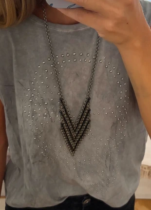 Collar Cadenas Plateado & Negro – Altura Regulable Estilo Stradivarius, marca: Stradivarius, estado: Nuevo sin etiquetas, 10,00 €, 11,20 € Protección al comprador incluida