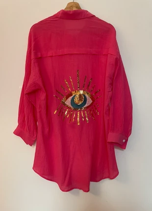 Cotton Oversized Handmade sequin embroidery Eye shirt, M, brand: etsy, condition: New with tags, size: M / 10, £18.00, £19.60 includes Buyer Protection Pro