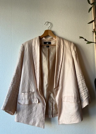 Blazer en lin rose pâle , marque: H&M, état: Très bon état, taille: M / 38 / 10, 13,00 €, 14,35 € Protection acheteurs incluse