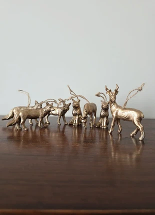 Christmas fall autumn ornament tree hanger decoration forest animals fox deer in gold (x7), merk: eurotuin, staat: Heel goed, € 12,00, € 13,30 inclusief Kopersbescherming