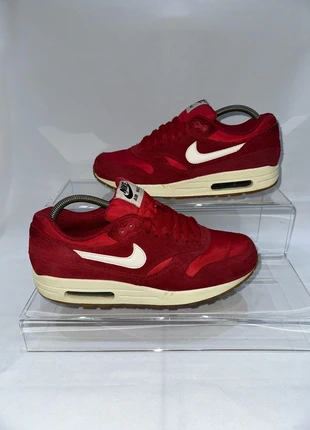Nike Air Max 1 Team Red Suede Cream Men’s Trainers Size UK 8.5, brand: Nike, condition: Very good, size: 8.5, £37.99, £40.59 includes Buyer Protection Pro