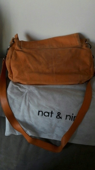 Sac Nat & Nin en cuir suédé orange 3