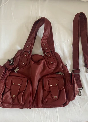 Sac à main rouge/ bordeaux similicuir porté épaules tendance, brand: Vintage Dressing, condition: New with tags, €25.00, €26.95 includes Buyer Protection