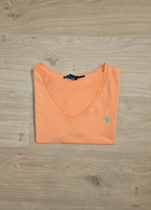 Tee-shirt col V en coton orange Ralph Lauren (v10, marca: Ralph Lauren, estado: Bom, tamanho: L / 40 / 12, €9.00, €10.15 inclui Proteção do Comprador Pro