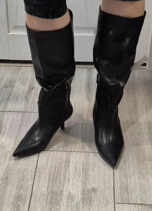 Bottes noires en cuir plissées bout pointu, brand: Vintage Love, condition: Very good, size: 38, €68.00, €72.10 includes Buyer Protection Pro