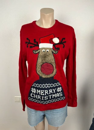 Red Reindeer Christmas Sweater – Size M, marke: Noël, zustand: Sehr gut, größe: M / 38 / 10, 9,90 €, 11,10 € inklusive Vinted-Käuferschutz