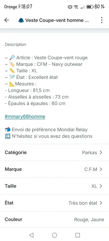 Veste homme CFM - photo numéro 12