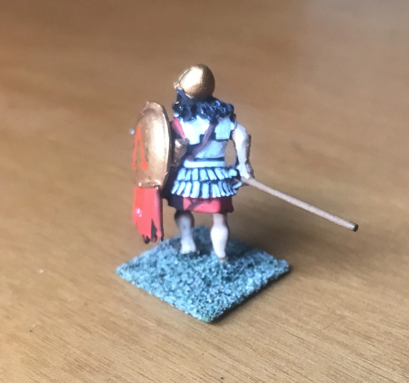 Miniatura in metallo - Soldato spartano con lancia e scudo - Altezza 35 mm 2