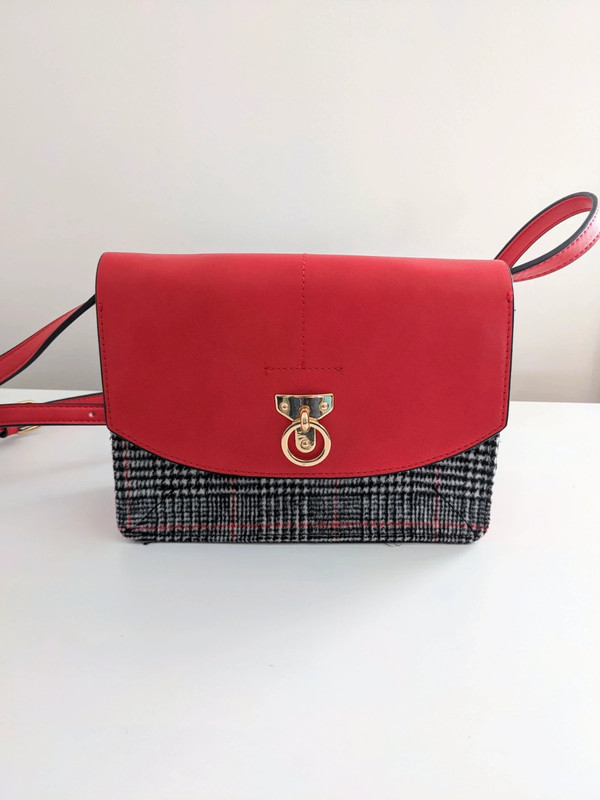 M S red and tartan bag Vinted