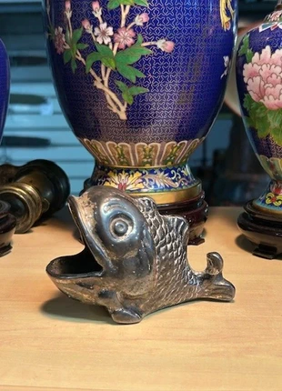Cendrier En Métal Argenté Représentant un Poisson Bouche Ouverte, état: Bon état, 25,00 €, 26,95 € Protection acheteurs (Pro) incluse