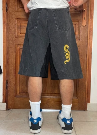Jort short baggy large handmade style JNCO y2k brodé peinture hiphop, merk: JNCO, staat: Heel goed, maat: S, € 40,00, € 42,70 inclusief Kopersbescherming Pro
