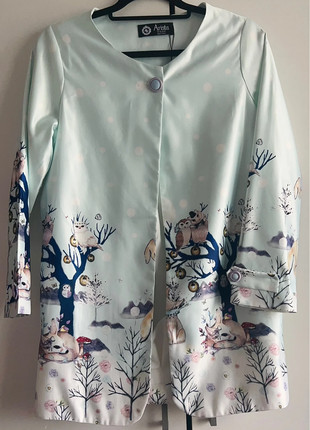 Whimsical Forest Print Satin Coat – Arista – Size M/L, brand: Arista, condition: New with tags, size: L / 12, £4.50, £5.43 includes Buyer Protection