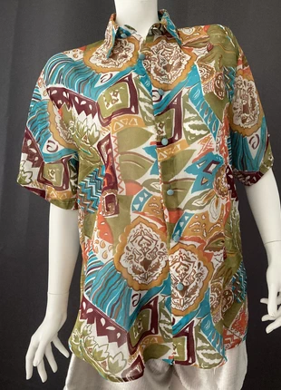 Chemise hawaïenne vintage 90s tropique ethnique multicolore - Mills – Taille M – Très bon état, brand: Vintage Dressing, condition: Very good, size: M, €9.90, €11.10 includes Buyer Protection