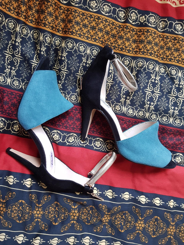 Teal suede store heels