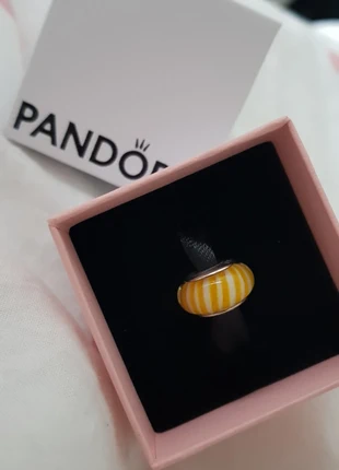 Pandora yellow and white candy swirl charm, brand: Pandora, condition: Very good, £10.00, £11.20 includes Buyer Protection