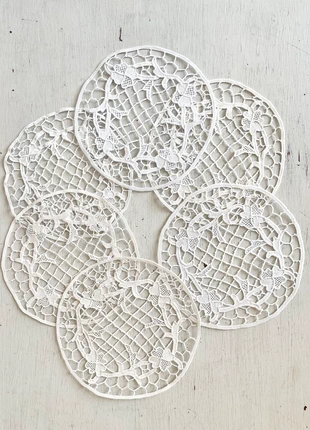 Lot de 6 Dessous de verre au crochet fil de coton blanc vintage, marque: Vintage, état: Très bon état, 15,00 €, 16,45 € Protection acheteurs (Pro) incluse