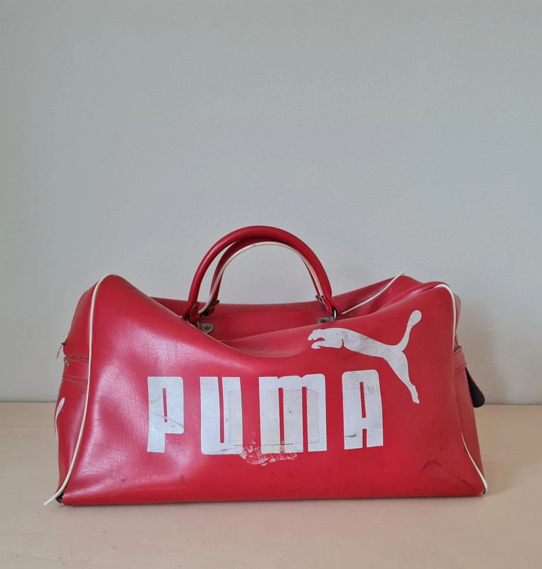 Oost Conserveermiddel heldin Echte oude Vintage Puma tas sporttas rood - Vinted