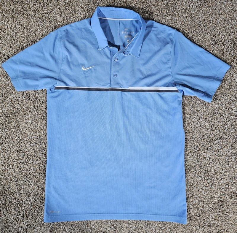 Nike Drifit Fishing Polo Shirt Medium Unique Fabric 1