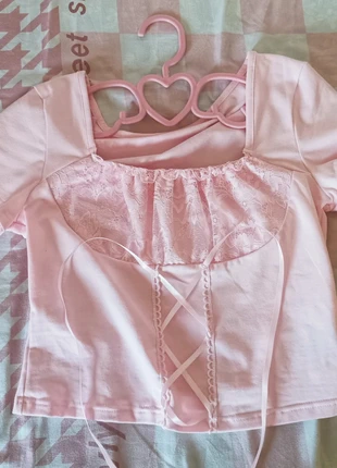 Camiseta coquette / Kawaii rosa, manga corta, marca: Romwe, estado: Nuevo sin etiquetas, tamaño: S / 36 / 8, 8,00 €, 9,10 € Protección al comprador incluida