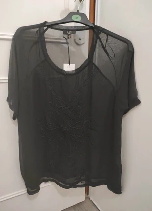 Maison 123 blouse transparente brodée noire 42, merk: 123, staat: Nieuw met prijskaartje, maat: XL / 42 / 14, € 13,00, € 14,35 inclusief Kopersbescherming