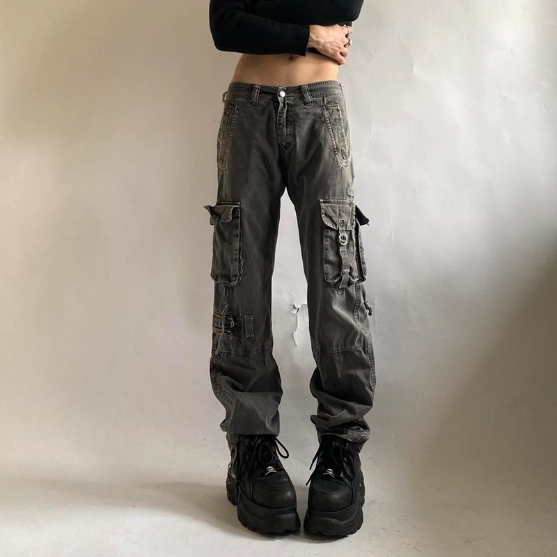 Vintažinès ( vintage cargo distressed black jeans) juodi džinsai 1