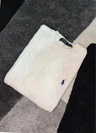 Pull torsadé / tricoté Ralph Lauren blanc logo brodée marine., brand: Ralph Lauren, condition: Very good, size: S, €80.00, €84.70 includes Buyer Protection