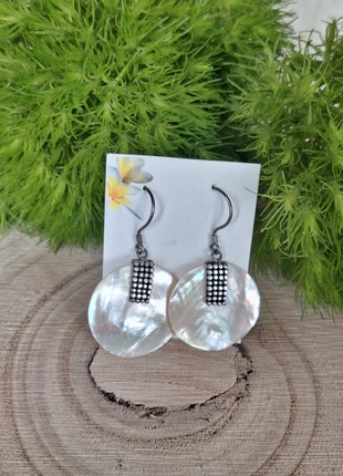 Mother of Pearl Earrings | Handmade | Boho Vintage Look | Lightweight | NEW, marque: Silver, état: Neuf avec étiquette, 23,00 €, 24,85 € Protection acheteurs incluse