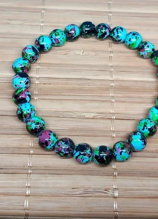 Bracelet en perles polies bleu noir multicolore, zustand: Neu, 1,65 €, 2,43 € beinhaltet Vinted-Käuferschutz Pro