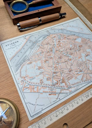 Imprimée en 1910, plan d'Avignon, Vaucluse. Original Vintage Authentique., brand: LesOubliées, condition: Very good, €14.90, €16.35 includes Buyer Protection Pro