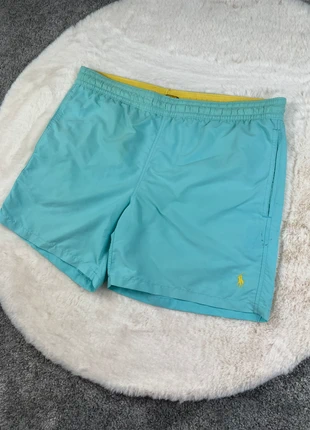 Short de Bain Ralph Lauren Bleu Clair Logo Brodé Jaune, marque: Ralph Lauren, état: Bon état, taille: M, 19,00 €, 20,65 € Protection acheteurs (Pro) incluse