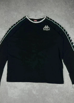Manche longue kappa noir taille M logo sur les manches col et manche blanc vintage y2k 2000´s, marca: Kappa, estado: Muito bom, tamanho: M, €9.50, €10.68 inclui Proteção do Comprador