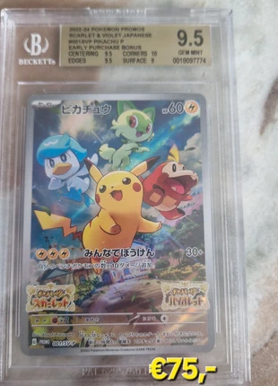 Pikachu - Beckett 9.5 - SV-P 001 -
Scarlet & Violet Promos, brand: Pokémon, condizioni: Nuovo senza cartellino, €75.00, €79.45 include la Protezione acquisti