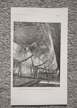 Count von zeppelin's airship under construction - antique print - 1899, brand: NO LABEL, condition: Good, £8.54, £9.67 includes Buyer Protection Pro