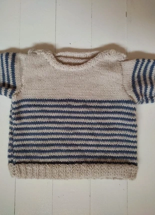 Pull Marinière fait main , marque: Fait Main, état: Très bon état, taille: 1-3 mois / 56 cm, 1,00 €, 1,75 € Protection acheteurs incluse