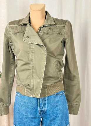 Giacca biker cachi vintage Y2K, brand: Topshop, condizioni: Buone, taglia: S / IT 40 / EU 36, €12.00, €13.30 include la Protezione acquisti