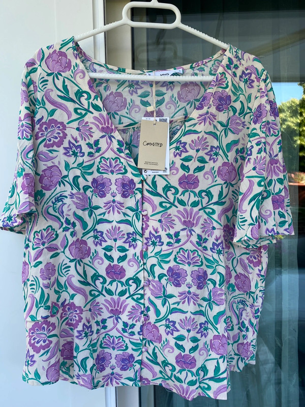 Camisa flores mango 2