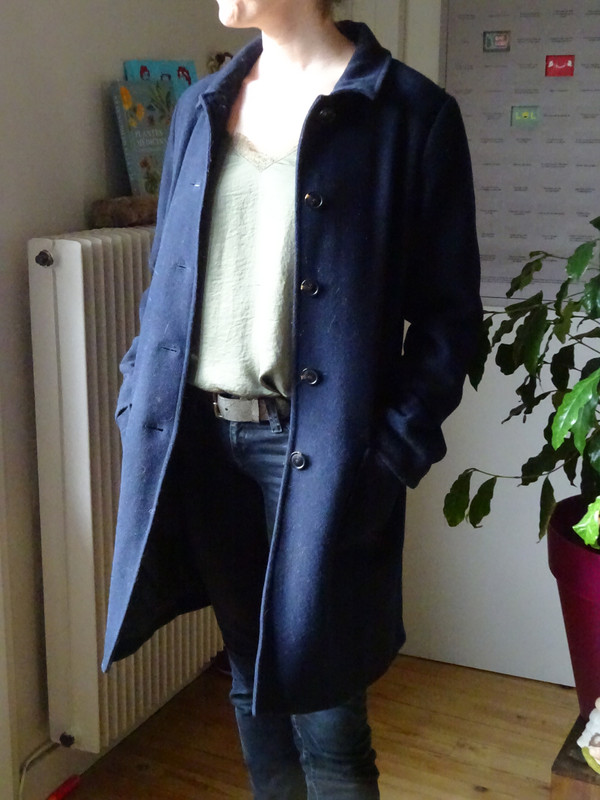 manteau femme oversize bleu marine