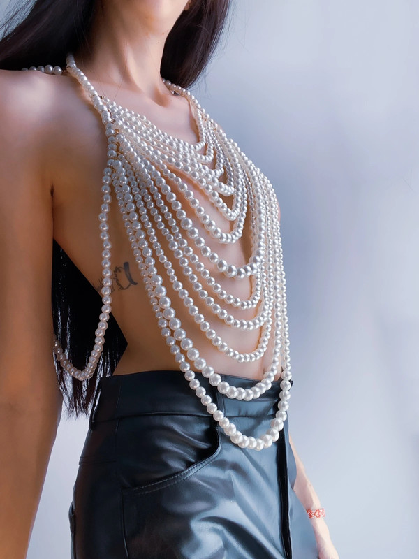 Perlen Top | Große Wunderschöne Halskette | Oberteil 4