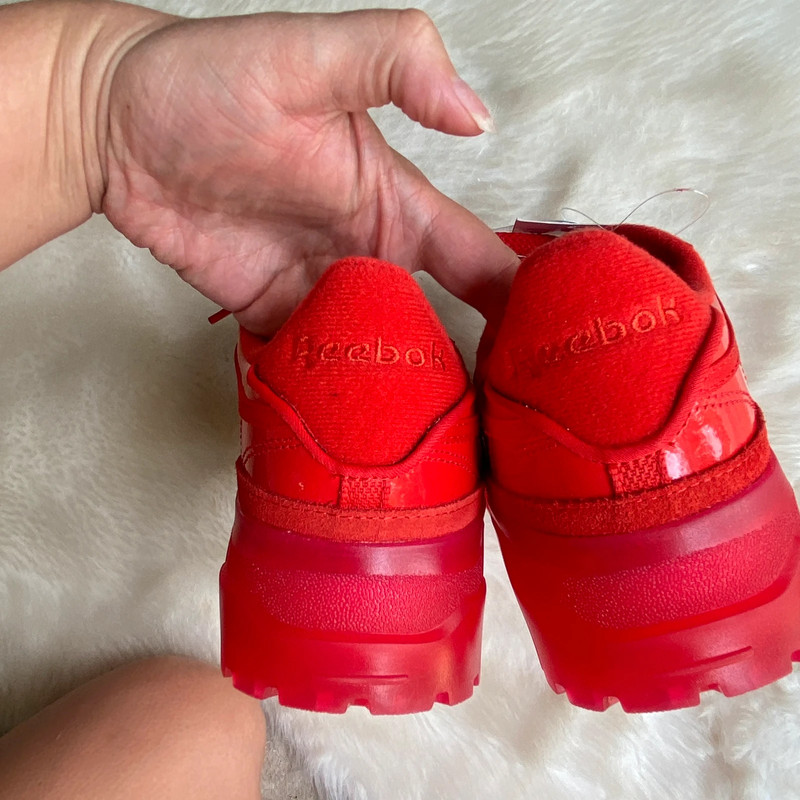 Solid Red Club C Cardi B Platform Reeboks 4