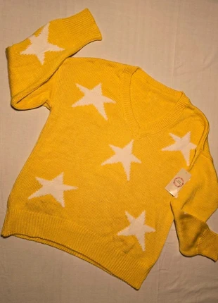 Jersey amarillo con estrellas blancas – Nuevo con etiqueta, marque: Perfecto, état: Neuf avec étiquette, taille: XL / 42 / 14, 8,50 €, 9,63 € Protection acheteurs incluse