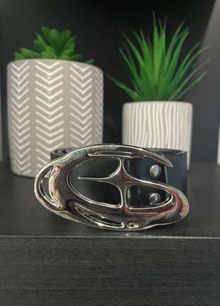 Black y2k emo style belt with silver statement piece, brand: y2k, condition: New without tags, size: 42 in | 105 cm, £9.00, £10.15 includes Buyer Protection