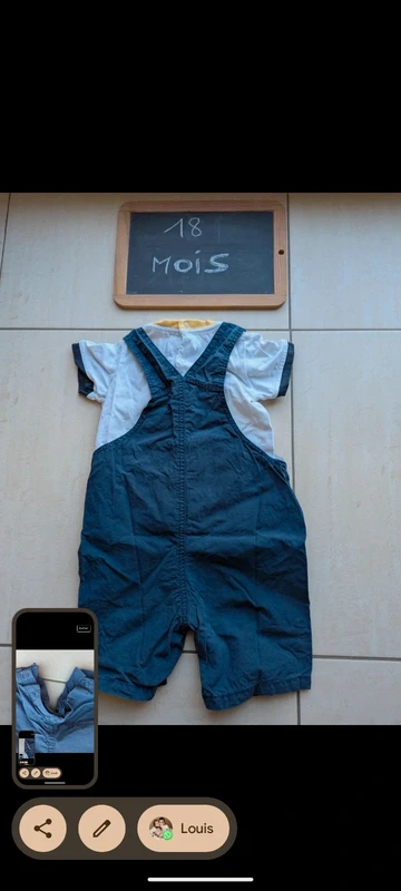 Ensemble combishort+tee-shirt 18 mois Terre de Marin - photo numéro 6