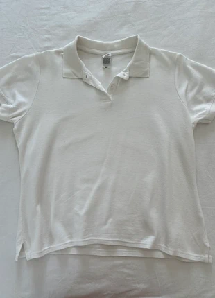 Polo blanc, marke: Fruit of the Loom, zustand: Sehr gut, größe: L / 40 / 12, 5,00 €, 5,95 € inklusive Vinted-Käuferschutz