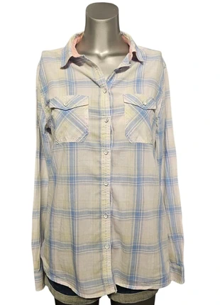 Chemise femme Pepe Jeans London – carreaux pastel bleu/beige/rose – taille S – style casual chic, marca: Pepe Jeans, estado: Muito bom, tamanho: S / 36 / 8, €8.90, €10.05 inclui Proteção do Comprador Pro